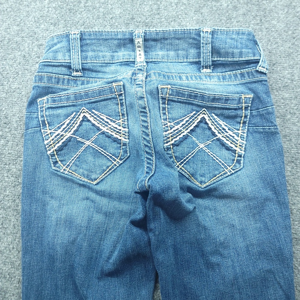 Ariat REAL Denim Womens 25L Medium Wash Bootcut Western Jeans Paisley Waistband